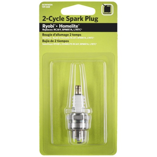 2-Pack Compatible Spark Plugs for Ryobi 725R Trimmer Blower 290R 