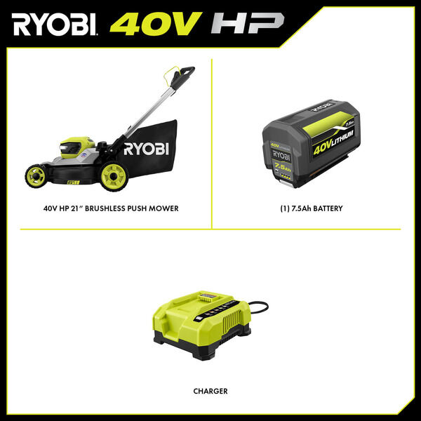 40V HP 21-INCH BRUSHLESS PUSH MOWER KIT 