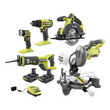 18V ONE+ CORDLESS 5-TOOL KIT WITH MITRE SAW