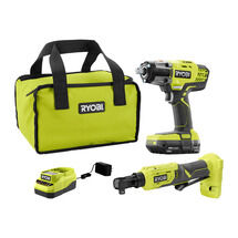 18V ONE+ 1/2" IMPACT WRENCH & 3/8" IMPACT RATCHET KIT WITH 1,50 AH BATTERY AND CHARGER